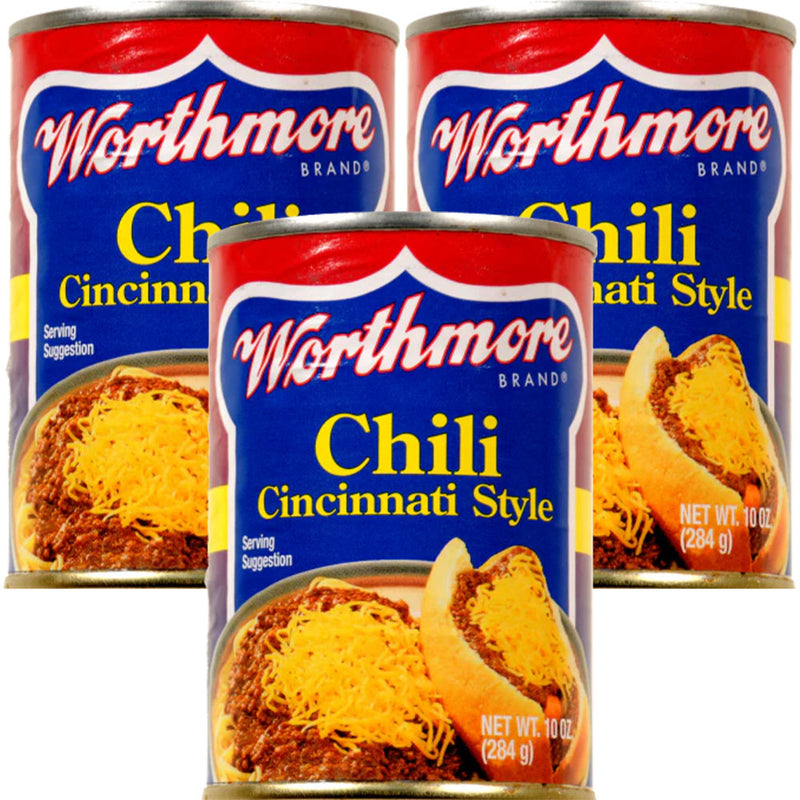 Worthmore Cincinnati Style Chili 10oz Can 3pk