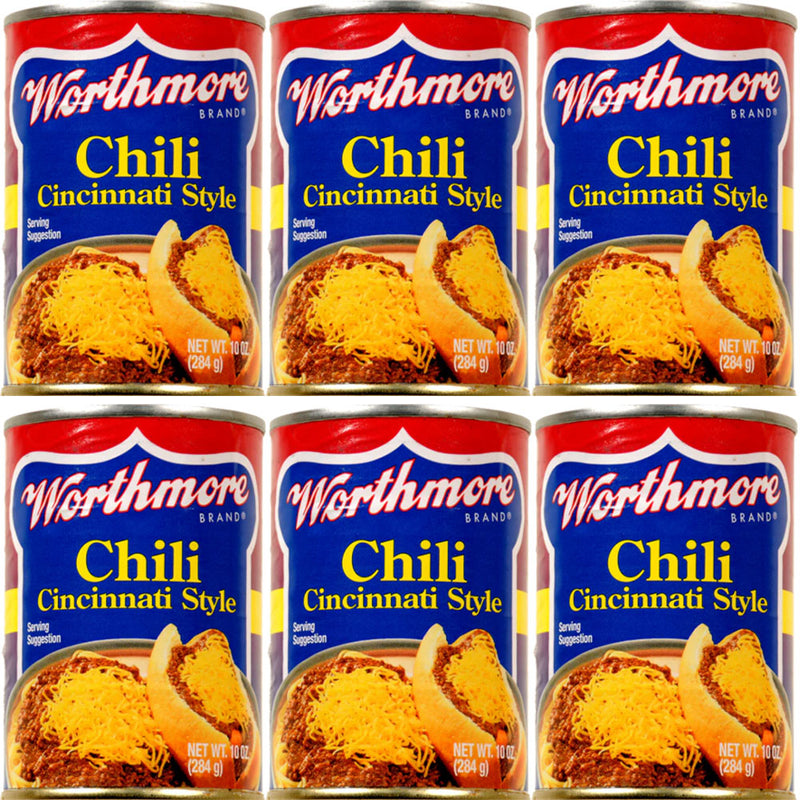 Worthmore Cincinnati Style Chili 10oz Can 6pk