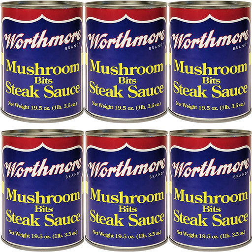 Worthmore Mushroom Bits Steak Sauce 19.5oz Can 6pk