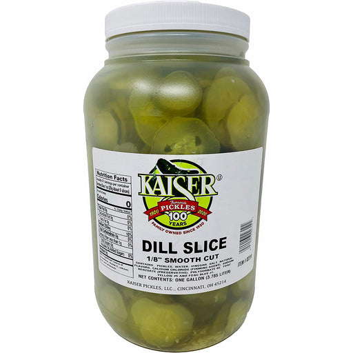 Kaiser Dill Pickles Sliced One Eighth Inch Smooth Cut Gallon Jar