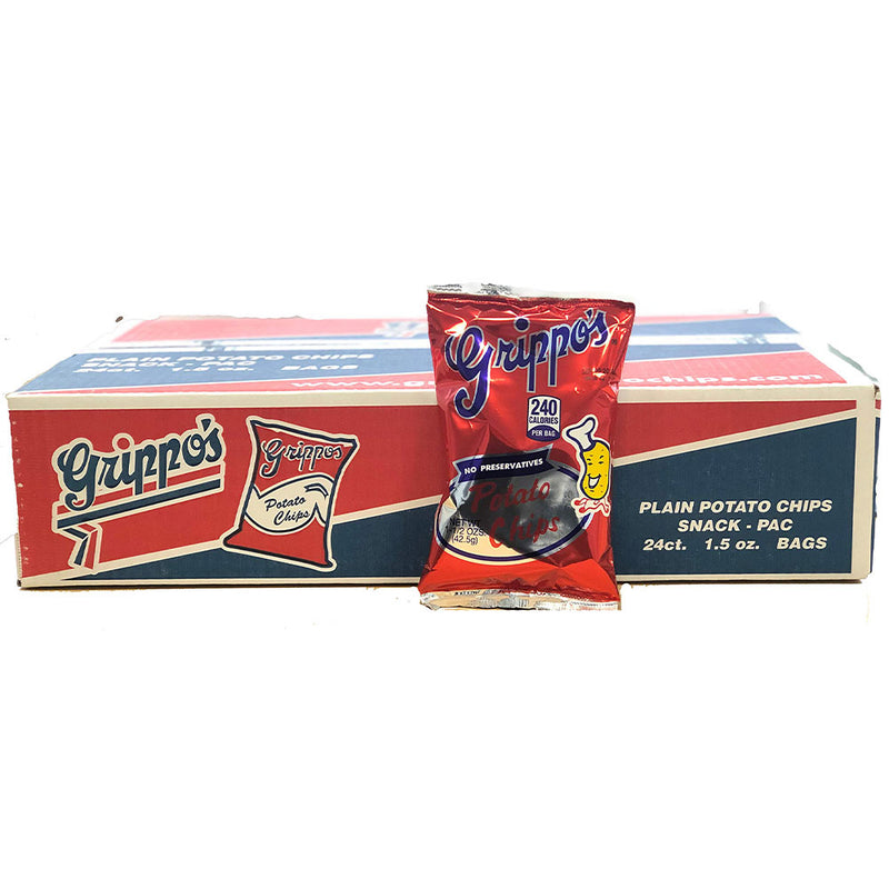 Grippo's Plain Potato Chips 1.5oz Bags 24ct