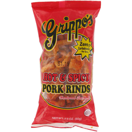 Grippo's Hot and Spicy Pork Rinds 2oz Bags 24ct