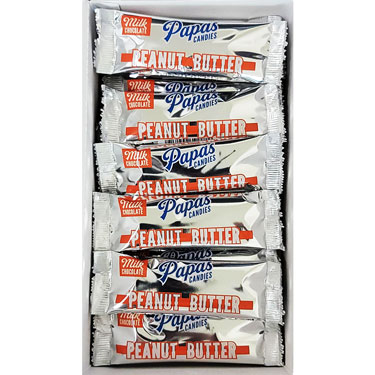 Papas Peanut Butter Cream Milk Chocolate Bars 24ct Box